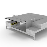 1. stepped steel plateau (dockleveller with feed)
