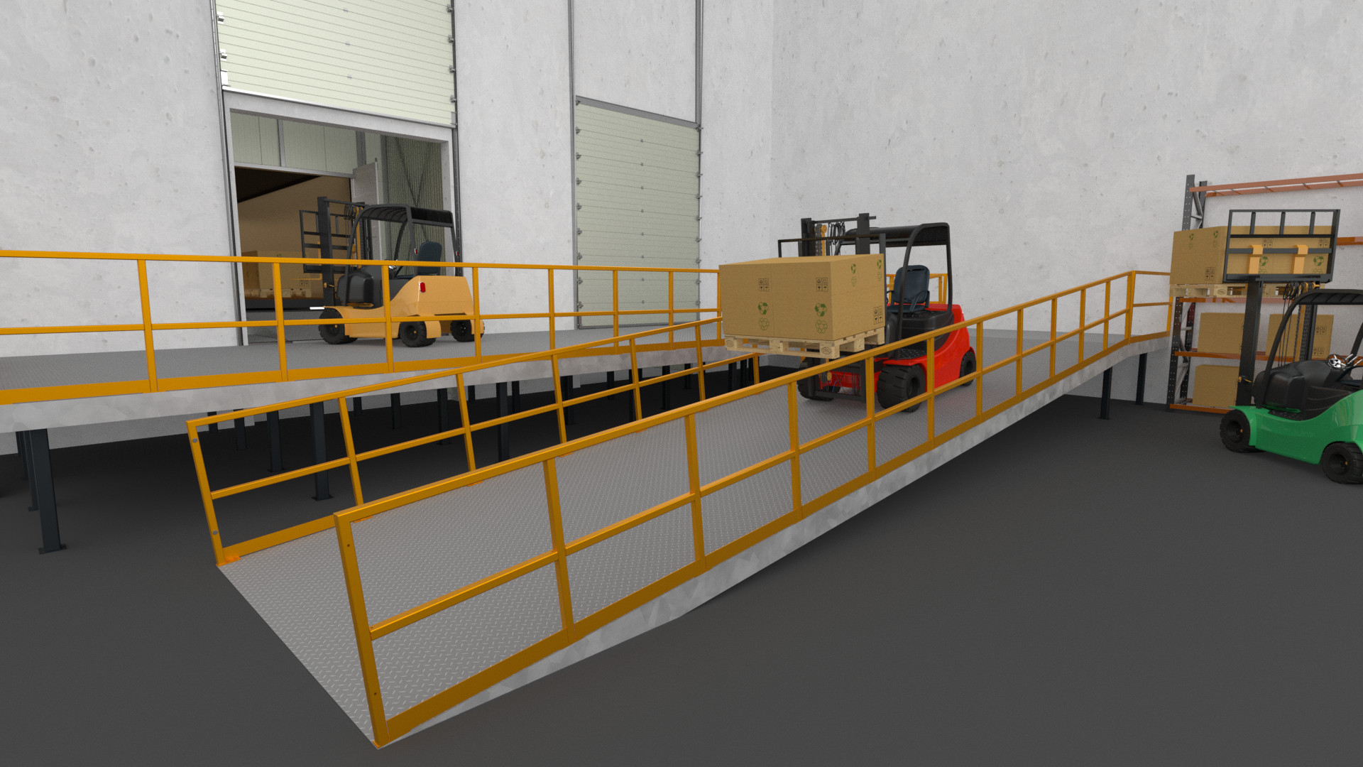 Loading with platform - also with forklift truck