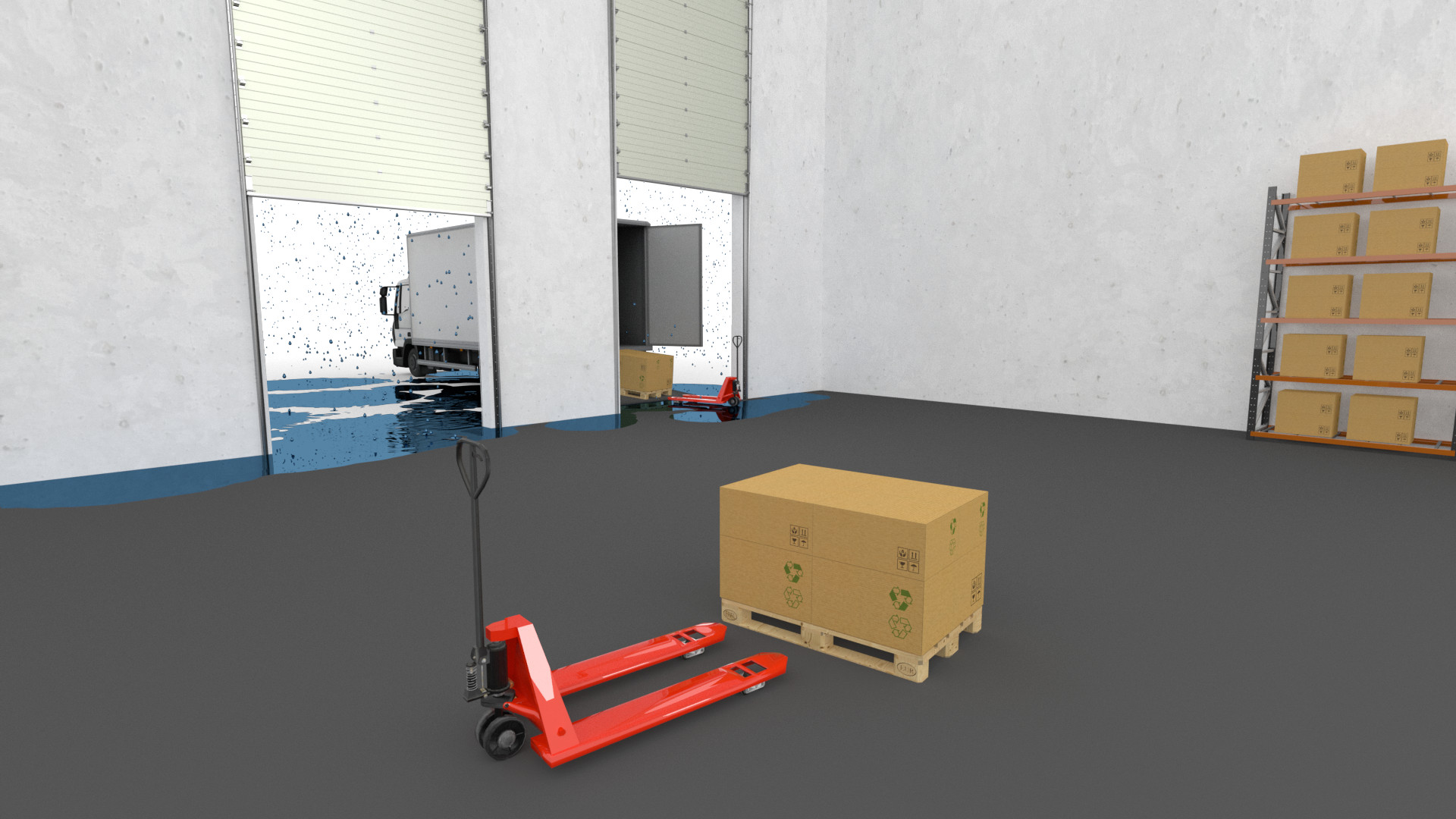 Loading at ground level - only with lift truck